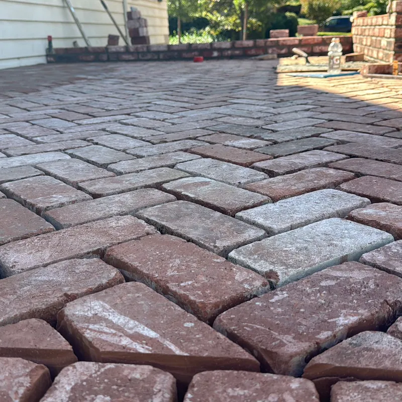 Multi tone cobblestone pavers laid in a patio field in Sacramento