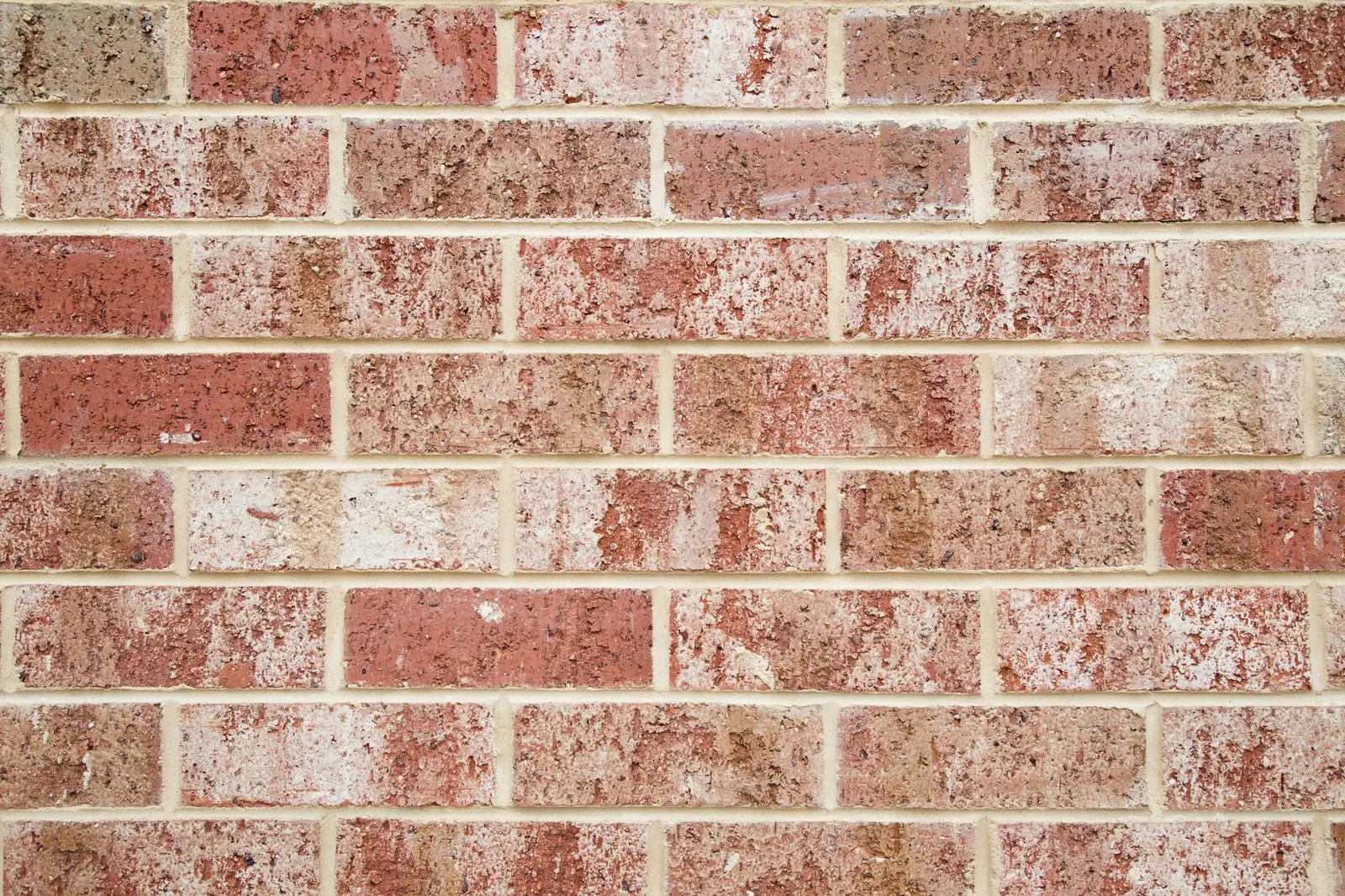 A brick wall laid to line with even struck joints